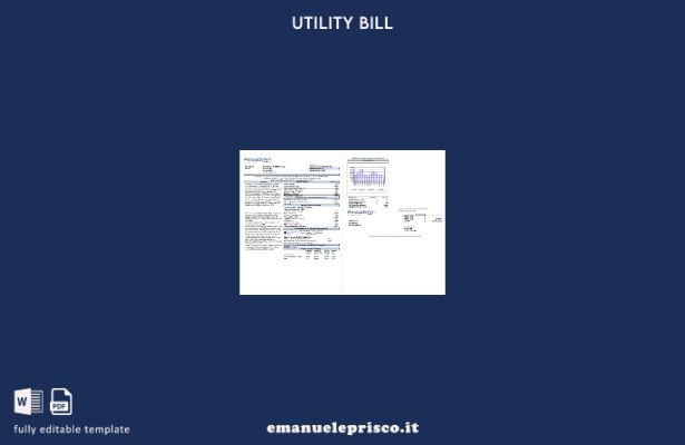 modello di pagine di bollette di utilità USA Maryland Potomac Edison stile verif
